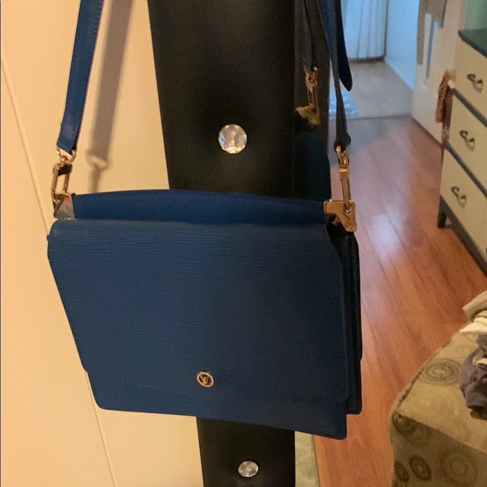 Louis Vuitton Blue Crossbody Bag with Adjustable Strap